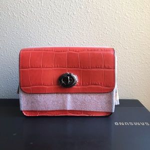 COACH Bowery Crossbody in Croc Embossed Leather
